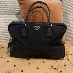 Prada Black Leather  and Nylon black Bag